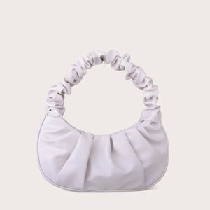 Baguette Ruched Mini Shoulder Mini Leather Purse.